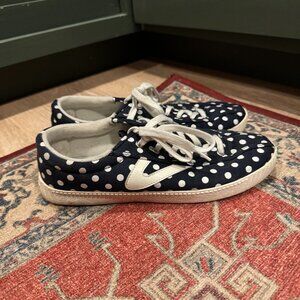 Women's Tretorn Polka Dot Sneakers Blue & White Size 8